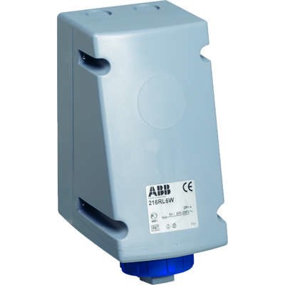 Розетка 216RL6W 16А 2P+E 6ч для монтажа на поверхность с подкл. шлейфа IP67 ABB 2CMA168458R1000