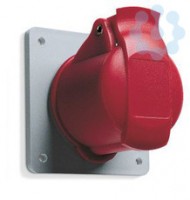 Розетка панельная 216RU9 16А 2P+E 9ч с прямым унифицир. фланцем IP44 ABB 2CMA193171R1000
