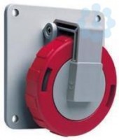 Розетка панельная 363RAU6W 63А 3P+E 6ч с угловым унифицир. фланцем IP67 ABB 2CMA167452R1000