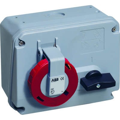 Розетка 32А 3P+E с выкл. и мех. блокировкой IP67 ABB 2CMA167853R1000