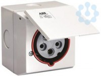 Розетка наружн. уст. CUED216-6RD216 16А 250В 2P+E IP44 ABB 2CMA178695R1000
