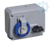 Розетка 16А 2P+E с выкл. и мех. блокировкой IP67 ABB 2CMA167801R1000