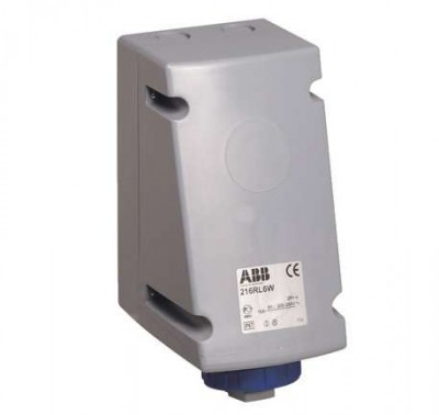 Розетка 216RL3W 16А 2P+E для монтажа на поверхность IP67 ABB 2CMA168456R1000