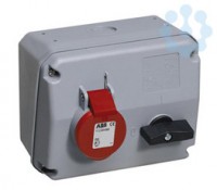 Розетка 32А 3P+N+E с выкл. и мех. блокировкой IP44 ABB 2CMA167686R1000