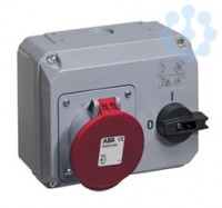 Розетка 63А 3P+N+E с выкл. и мех. блокировкой IP44 ABB 2CMA167727R1000