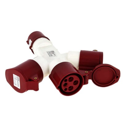 Розетка трехлучевая 1013-4ч 16А 110В 2P+PE IP44 EKF ps-1013-4h-16-110