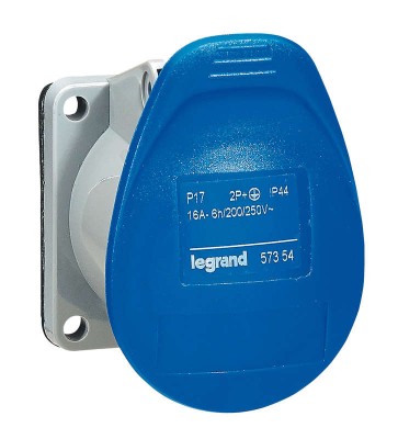 Розетка встраиваемая 16А 130В 2К+3 прямая IP44 Leg 057351