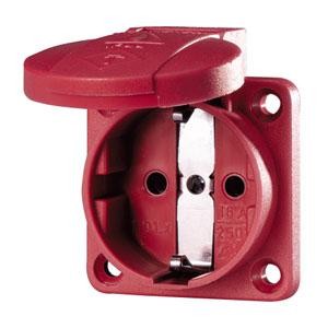 Розетка Schuko 16А 2P+E безвинт. клеммы IP54 красн. Mennekes 11013