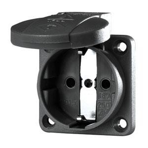 Розетка Schuko 16А 2P+E винт. клеммы IP54 черн. Mennekes 11032