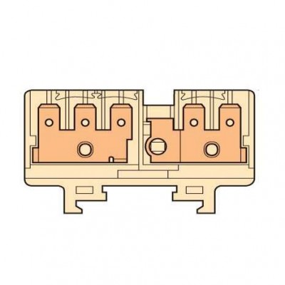 Клемма HD6/9.2G.3G quick-connect (fast on) 6.3х0.8мм 6кв.мм 2 цепи (3 верт. + 2 верт. с тестовым гнездом) ABB 1SNA160564