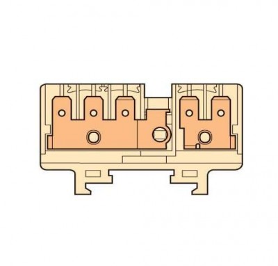 Клемма HD6/9.3G.2G quick-connect (fast on) 6.3х0.8мм 6кв.мм 2 цепи (3 верт. с тестовым гнездом +2 верт.) ABB 1SNA160563R