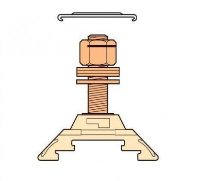 Клемма HD70/22.F8.31 1шпилька ABB 1SNA295400R0600