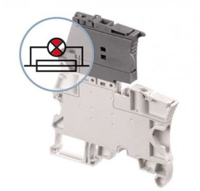 Клемма ZS4-SF-R1 держатель предохран. 5х20мм 4кв.мм с красн. светодиодом-индикатором сгор. предох. 24-60В ABB 1SNK506412