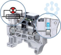 Клемма ZS4-SF1-R4 держатель плавк. предохранителя 5х255х20мм LED 115-250В 2 тестовых гнезда DIA2 ABB 1SNK508415R0000