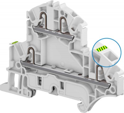 Клемма втычная ZK2.5-D2-PE 2.5кв.мм 4 зажима 2 уровня фаза+