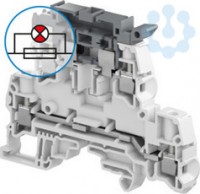 Клемма винт. ZS4-D2-SF1-R1 4кв.мм 2 уровня; 4 зажима; держатель предохранителя на верхнем уровне с индикатор сгор. предо