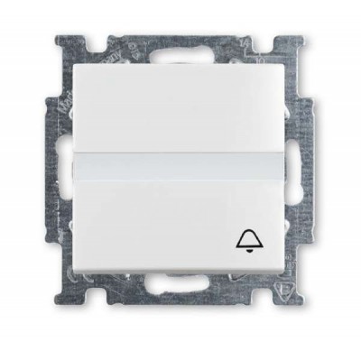 Кнопка звонковая н.о. контакт с полем для надписи Basic 55 альп. бел. ABB 2CKA001413A1086