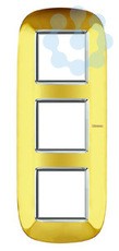 Рамка 2+2+2мод. Axolute овальная глянцевая золото Leg BTC HB4802/3OR