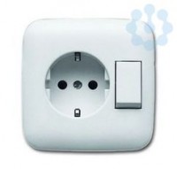 Блок переключатель и розетка SCHUKO в одном корпусе серия Reflex SI сл. кость ABB 2CKA001611A0169