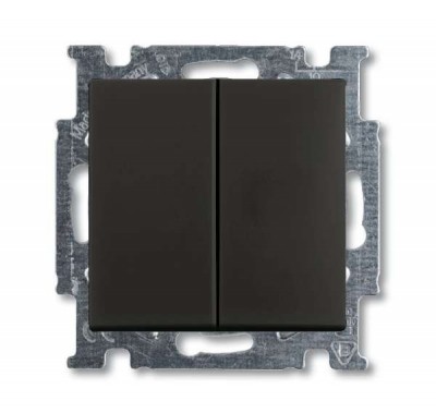 Механизм выключателя 2-кл. 1п СП Basic 55 10А IP20 с клавишей chateau-black ABB 2CKA001012A2177