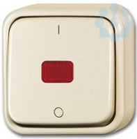 Выключатель контрольный 1-кл. 2п ОП Busch-Duro 2000 AP 10А IP20 с красн. линзой лампой сл. кость ABB 2CKA001052A0133