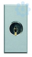 Выключатель 1-кл. 2п 1мод. СП Axolute 16А IP20 250В с ключом алюм. Leg BTC HC4012