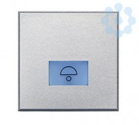 Кнопка 1п (NO) 10А 250В с символом «звонок» 2мод. Axolute алюм. Leg BTC HC4042/2