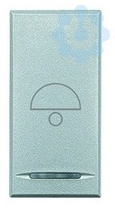 Кнопка 1п (NO) 10А 250В с символом «звонок» Axolute алюм. Leg BTC HC4055B