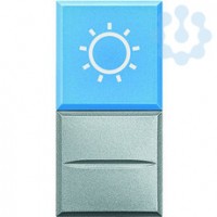 Кнопка AXIAL с рассеив. 1п голубой с символом 