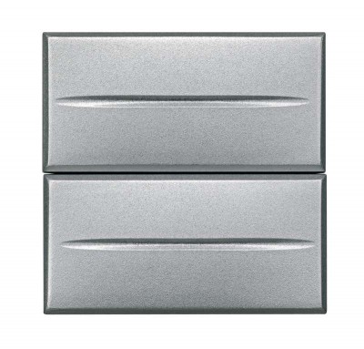 Кнопка двойн. 1п (NO) + 1п (NO) 10А 250В 2мод. Axolute алюм. Leg BTC HC4036/2