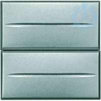 Кнопка двойн. 1п (NO) + 1п (NO) 10А 250В 2мод. Axolute алюм. Leg BTC HC4036/2