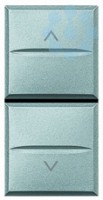 Кнопка двойн. с блокировкой 1п (NO) + 1п (NO) 10А 250В Axolute алюм. Leg BTC HC4037