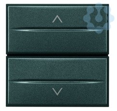Кнопка двойн. с блокировкой 1п (NO) + 1п (NO) 10А 250В 2мод. Axolute антрацит Leg BTC HS4037/2