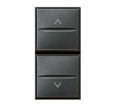 Кнопка двойн. с блокировкой 1п (NO) + 1п (NO) 10А 250В Axolute антрацит Leg BTC HS4037