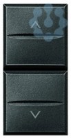 Кнопка двойн. с блокировкой 1п (NO) + 1п (NO) 10А 250В Axolute антрацит Leg BTC HS4037