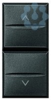 Переключатель 2-х кноп. 16А 1Р 1-0-2 Axolute антрацит Leg BTC HS4027