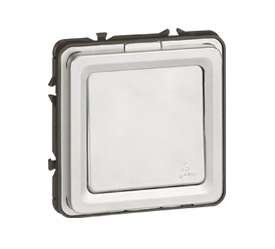 Переключатель проходной 1-кл. Soliroc 10А IP55 250В 10AX с индикацией IK10 хром Leg 077814