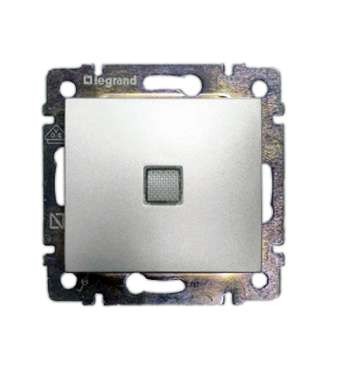 Механизм переключателя проходного 1-кл. СП Valena 16А IP31 250В с подсветкой алюм. Leg 770203