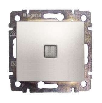 Механизм переключателя проходного 1-кл. СП Valena 10А IP31 250В с оранж. индикацией алюм. Leg 770125