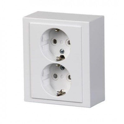 Розетка 2-м ОП Impressivo 16А IP21 бел. ABB 2TKA00001607