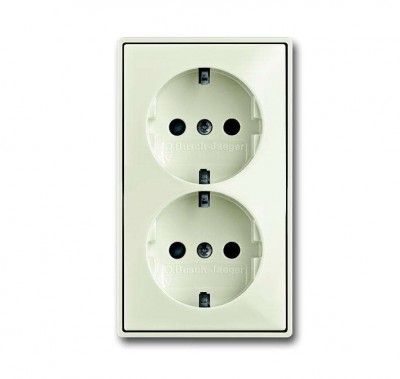 Розетка 2-м Schuko Basic 55 16А 250В защ. шторки chalet-white ABB 2021-0-0382