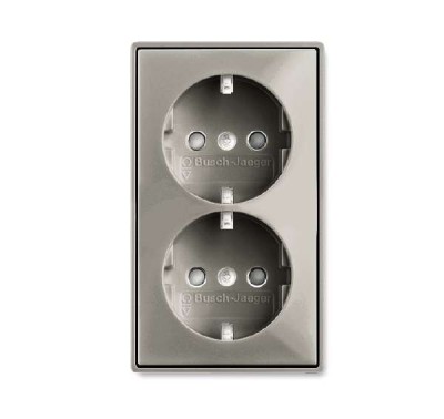 Розетка 2-м Schuko Basic 55 16А 250В защ. шторки шампань ABB 2021-0-0380