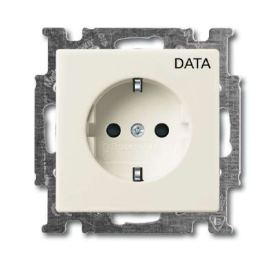 Розетка 1-м СП Basic 55 16А IP20 250В Schuko с маркир. 