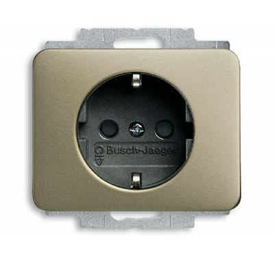 Розетка Schuko Alpha exclusive 16А 250В защ. шторки палладий ABB 2013-0-5252