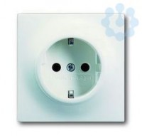 Розетка 1-м СП Impuls 16А IP20 250В Schuko защ. шторки бел. бархат ABB 2CKA002013A5335