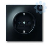 Розетка 1-м СП Impuls 16А IP20 250В Schuko защ. шторки черн. бархат ABB 2CKA002013A5334