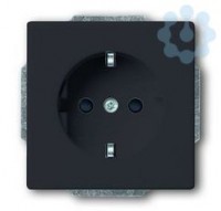 Розетка 1-м СП Solo/future 16А IP20 250В Schuko защ. шторки антрацит ABB 2CKA002013A5265