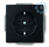 Розетка 1-м СП Solo/future 16А IP20 250В Schuko защ. шторки черн. бархат ABB 2CKA002013A5333