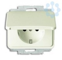 Розетка Schuko Alpha nea 16А 250В с защ. крышкой сл. кость ABB 2018-0-1446