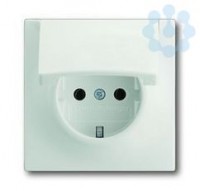 Розетка 1-м СП Impuls 16А IP20 250В Schuko с крышкой бел. бархат ABB 2CKA002018A1497